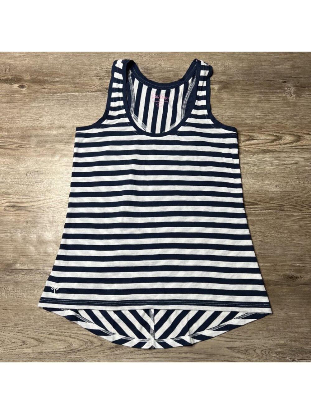 Lilly Pulitzer Racerback Tank Top Womens Small‎ Navy White Stripe Sleeveless